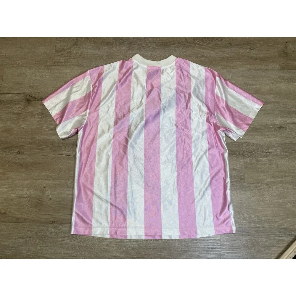 The Amazing Spider-Man Jersey Women's Sz L Oversized Pink Shirt Striped - Picture 2 of 7